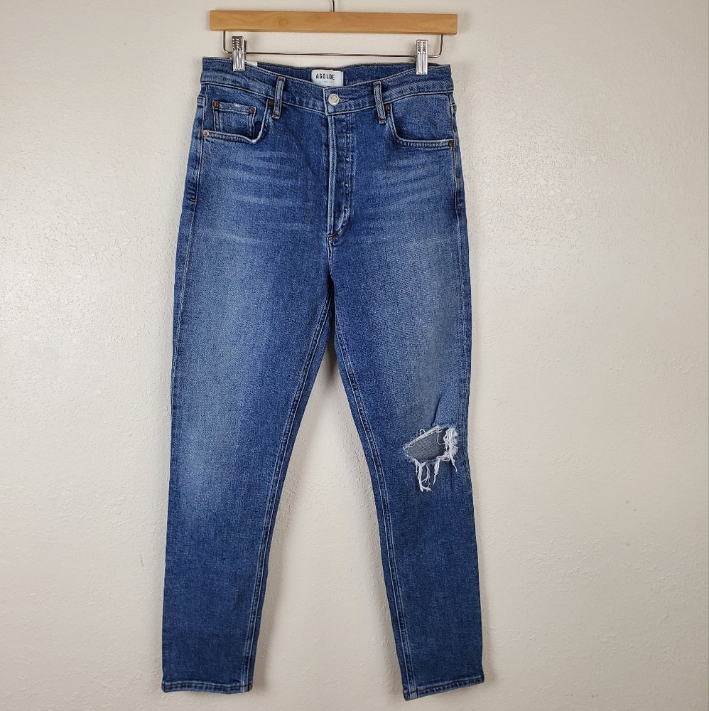 Agolde Nico High Rise Slim Fit Cropped Jeans Size 28
